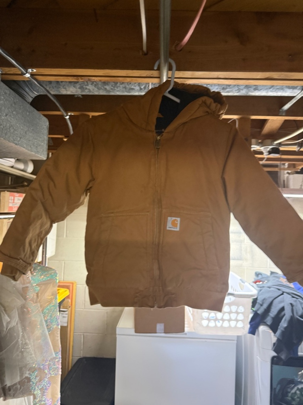 Carhartt Black Quilted Jacket with Tan Accent